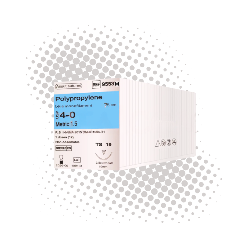 Polipropileno 4/0 TS-19mm/75cm Monofilamento Aguja Especial Assut Ref: 9553M