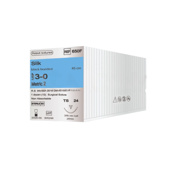 Seda 3/0 TS-24mm/45cm Multifilamento trenzado Assut Ref: 650F