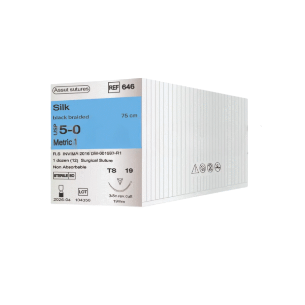 Seda 5/0 TS-19mm/75cm Multifilamento trenzado Assut Ref: 646