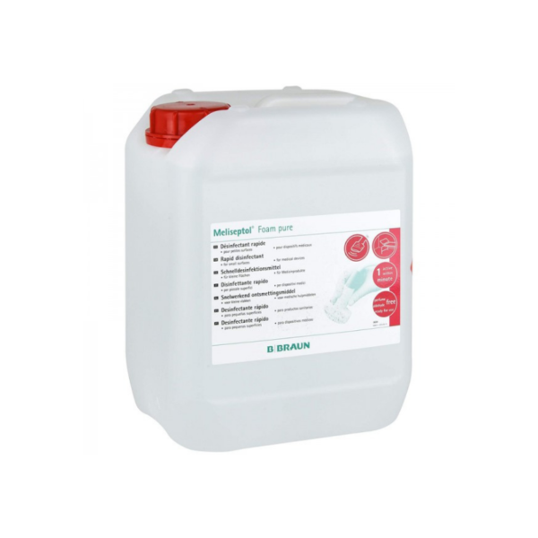 Meliseptol Foam Pure desinfectante de pequeñas superficies  (Amonio Cuaternario IV Generación + Alcohol) Bidon x 5 lts - Braun