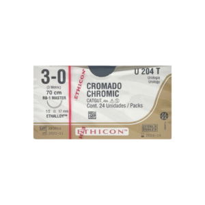 Catgut Cromado 3-0 RB1/17mm-70cm, 1/2 circulo caja x 24 unidades - Ethicon