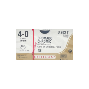 Catgut Cromado 4-0 RB1/17mm-70cm, 1/2 circulo caja x 24 unidades - Ethicon