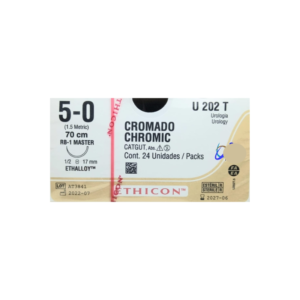 Catgut Cromado 5-0 RB1/17mm-70cm, 1/2 circulo caja x 24 unidades - Ethicon