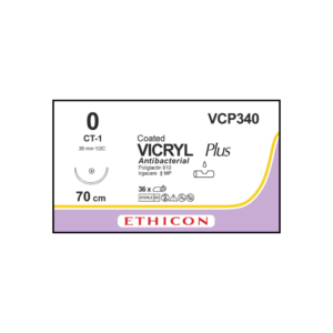 Vicryl Plus Antibacterial 0 CT1/36mm-70cm, 1/2 circulo poliglactin 910 caja x 36 unidades - Ethicon