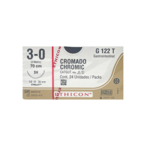 Catgut Cromado 3-0 SH/26mm-70cm, 1/2 circulo caja x 24 unidades - Ethicon