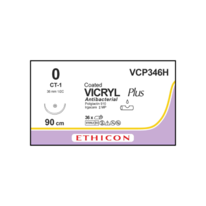 Vicryl Plus Antibacterial 0 CT1/36mm-90cm, 1/2 circulo poliglactin 910 caja x 36 unidades - Ethicon