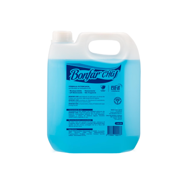 BONFAR CHG Jabon liquido antimicrobiano para higiene de la piel galon x 3,8 lts - Eufar