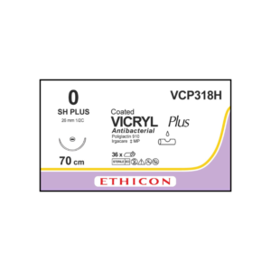 Vicryl Plus Antibacterial 0 SH/26mm-70cm, 1/2 circulo poliglactin 910 caja x 36 unidades - Ethicon