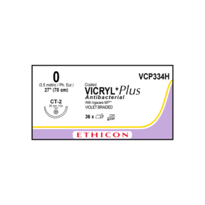 Vicryl Plus Antibacterial 0 CT-2/26mm-70cm, 1/2 circulo poliglactin 910 caja x 36 unidades - Ethicon