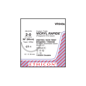 Vicryl Rapide 2-0 CT-1/36mm-90cm, 1/2 circulo incoloro poliglactin 910 caja x 12 unidades - Ethicon