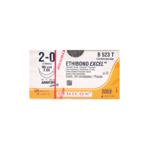 Ethibond* Excel 2-0 2SH/26mm-90cm (2), 1/2 circulo Poliester verde caja x 24 unidades - Ethicon