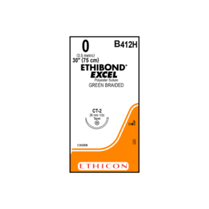 Ethibond* Excel 0 CT-2/26mm-75cm, 1/2 circulo Poliester verde caja x 36 unidades - Ethicon
