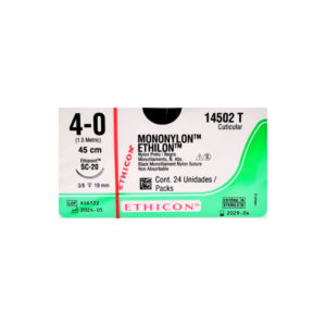 Ethilon* 4-0 SC-20/19mm-45cm, 3/8 circulo Mono Nylon Black caja x 24 unidades - Ethicon