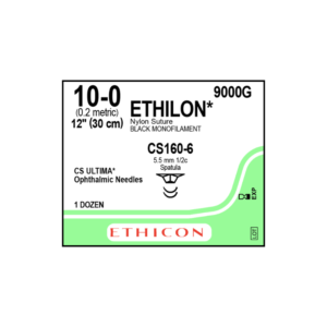 Ethilon* 10-0 CS160-6/5,5mm-30cm (2), 1/2 circulo Espatula Needle Oftalmologia Mono Nylon Black caja x 12 unidades - Ethicon