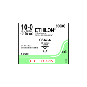Ethilon* 10-0 CS140-6/6,5mm-30cm (2), 3/8 circulo Espatula Needle Oftalmologia Mono Nylon Black caja x 12 unidades - Ethicon