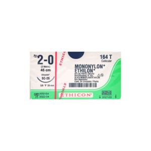 Ethilon* 2-0 SC-26/26mm-45cm, 3/8 circulo Mono Nylon Black caja x 24 unidades - Ethicon