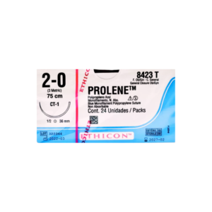 Prolene* 2-0 CT-1/36mm-75cm, 1/2 circulo ethipoint Polipropileno blue monofilamento caja x 24 unidades - Ethicon