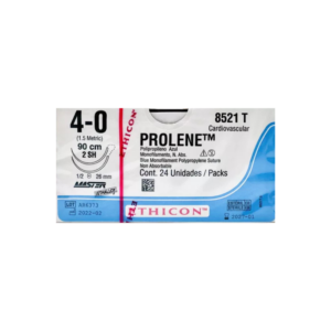 Prolene* 4-0 2-SH/26mm-90cm (2), 1/2 circulo ethipoint Polipropileno blue monofilamento caja x 24 unidades - Ethicon