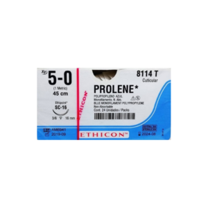 Prolene* 5-0 SC-16/16mm-45cm, 3/8 circulo ethipoint Polipropileno blue monofilamento caja x 24 unidades - Ethicon