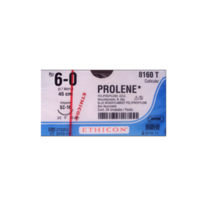 Prolene* 6-0 SC-16/16mm-45cm, 3/8 circulo ethipoint Polipropileno blue monofilamento caja x 24 unidades - Ethicon