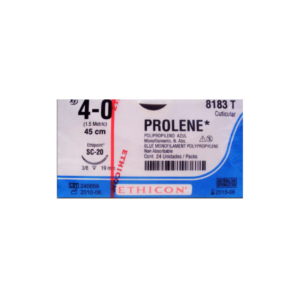 Prolene* 4-0 SC-20/19mm-45cm, 3/8 circulo ethipoint Polipropileno blue monofilamento caja x 24 unidades - Ethicon