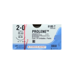 Prolene* 2-0 SC-26/26mm-45cm, 3/8 circulo ethipoint Polipropileno blue monofilamento caja x 24 unidades - Ethicon