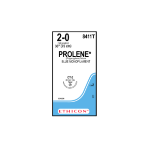Prolene* 2-0 CT-2/26mm-75cm, 1/2 circulo ethipoint Polipropileno blue monofilamento caja x 24 unidades - Ethicon