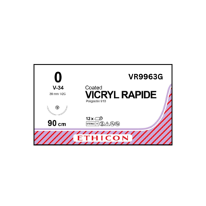 Vicryl Rapide 0 V-34/36mm-90cm, 1/2 circulo poliglactin 910 caja x 12 unidades - Ethicon