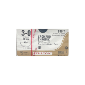 Catgut Cromado 3-0 CT1/36mm-70cm, 1/2 circulo caja x 24 unidades - Ethicon