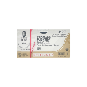 Catgut Cromado 0 CT1/36mm-70cm, 1/2 circulo caja x 24 unidades - Ethicon