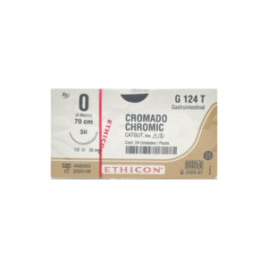Catgut Cromado 0 SH/26mm-70cm, 1/2 circulo caja x 24 unidades - Ethicon