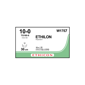 Ethilon* 10-0 TG160-6/6mm-30cm (2), 1/2 circulo Polyamide 6 caja x 12 unidades - Ethicon