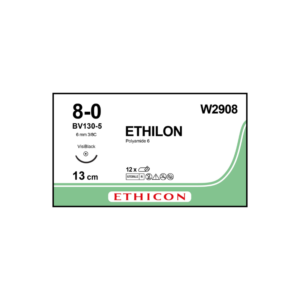 Ethilon* 8-0 BV130-5/6mm-13cm, 3/8 circulo Polyamide 6 caja x 12 unidades - Ethicon