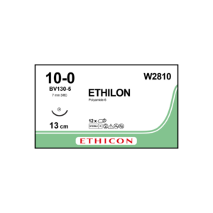 Ethilon* 10-0 BV130-5/7mm-13cm, 3/8 circulo Polyamide 6 caja x 12 unidades - Ethicon