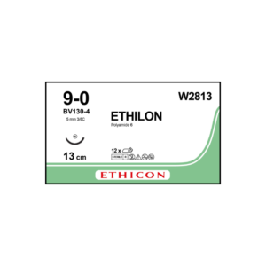 Ethilon* 9-0 BV130-4/5mm-13cm, 3/8 circulo Polyamide 6 caja x 12 unidades - Ethicon