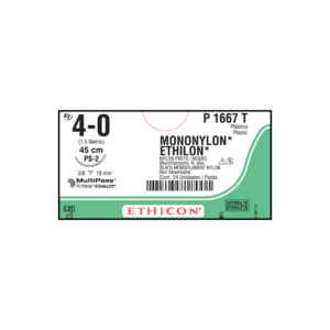 Ethilon* 4-0 PS-2/19mm-45cm, 3/8 circulo Mono Nylon Black caja x 24 unidades - Ethicon