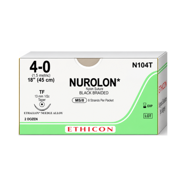 Nurolon (Nylon Black) 4-0 Ethicon REF N104T
