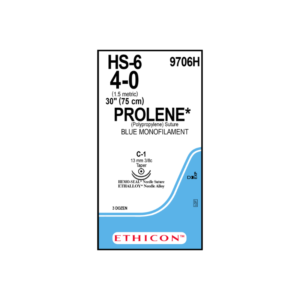 Prolene* 4-0 C-1/13mm-75cm (2), 3/8 circulo Polipropileno blue monofilamento caja x 36 unidades - Ethicon