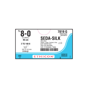 Seda Silk* 8-0 2TG140-8/6,5mm-45cm (2), 3/8 circulo seda azul caja x 12 unidades - Ethicon