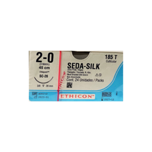 Seda Silk* 2-0 SC-26/26mm-45cm, 3/8 circulo seda negra caja x 24 unidades - Ethicon