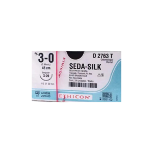 Seda Silk* 3-0 X-20/22mm-45cm, 1/2 circulo seda negra caja x 24 unidades - Ethicon
