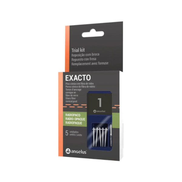 Exacto Poste de Fibra de vidrio kit x 5 postes + Fresa, tamaño 1mm - Angelus