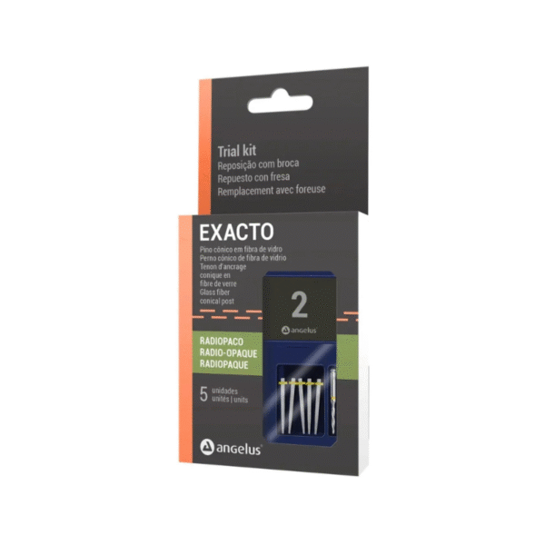 Exacto Poste de Fibra de vidrio kit x 5 postes + Fresa, tamaño 2mm - Angelus