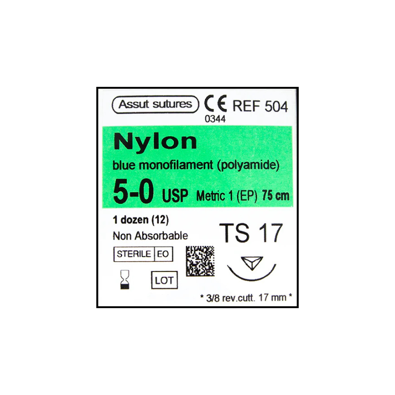 Nylon 5/0 TS-17mm/75cm Poliamida Monofilamento Assut Ref: 504