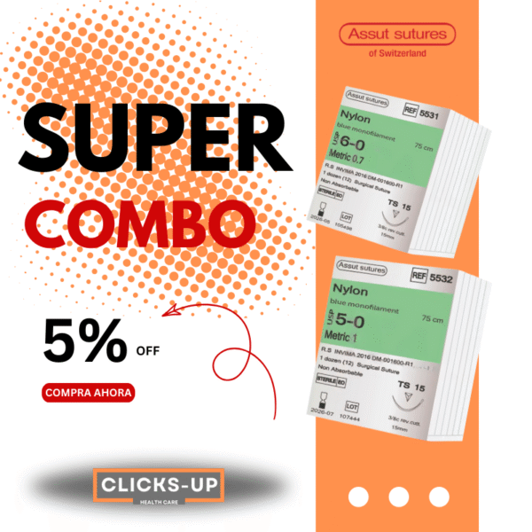Combo de Nylon 5/0 + 6/0 - Assut Sutures