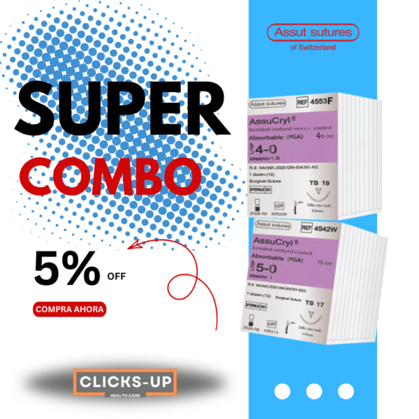 Combo de Assucryl de 4/0 + 5/0 - Assut Sutures