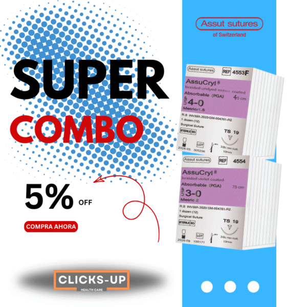 Combo de Assucryl de 4/0 + 3/0 - Assut Sutures