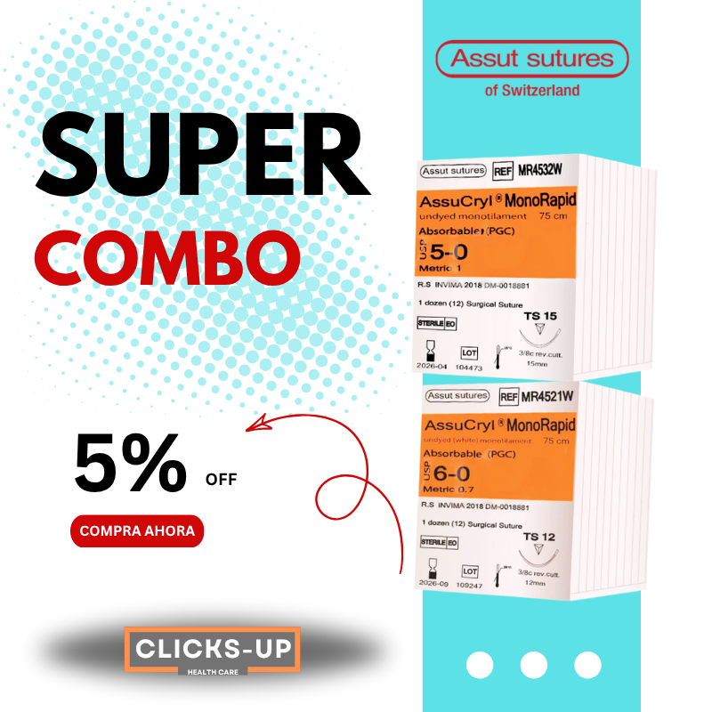 Combo de Assucryl Monorapid 5/0 + 6/0 – Assut Sutures