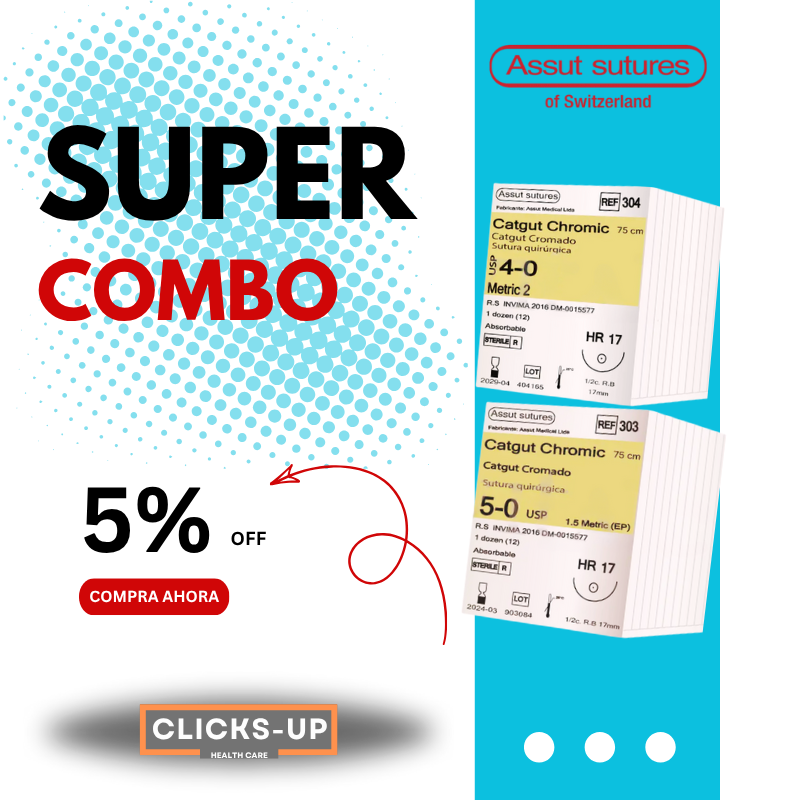 Combo de Catgut Cromado 4/0 + 5/0 – Assut Sutures