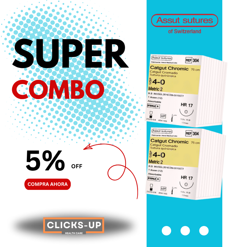 Combo de Catgut Cromado 4/0 + 4/0 – Assut Sutures